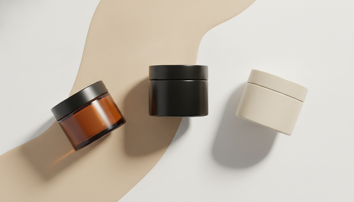 Verschillende pomades met uiteenlopende hold naast een kam op een lichte achtergrond