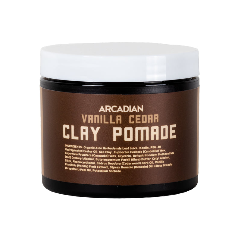Arcadian Vanilla Cedar Clay Pomade | Sterke hold, warme geur