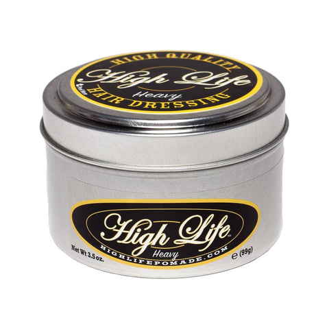 High Life Heavy Pomade - metalen blik met zwart-goud etiket, vooraanzicht