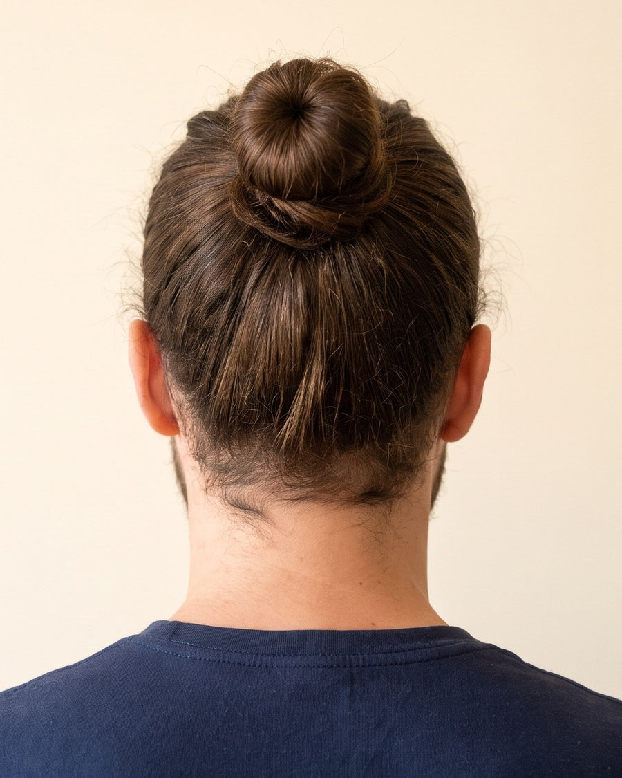 Man bun: achter