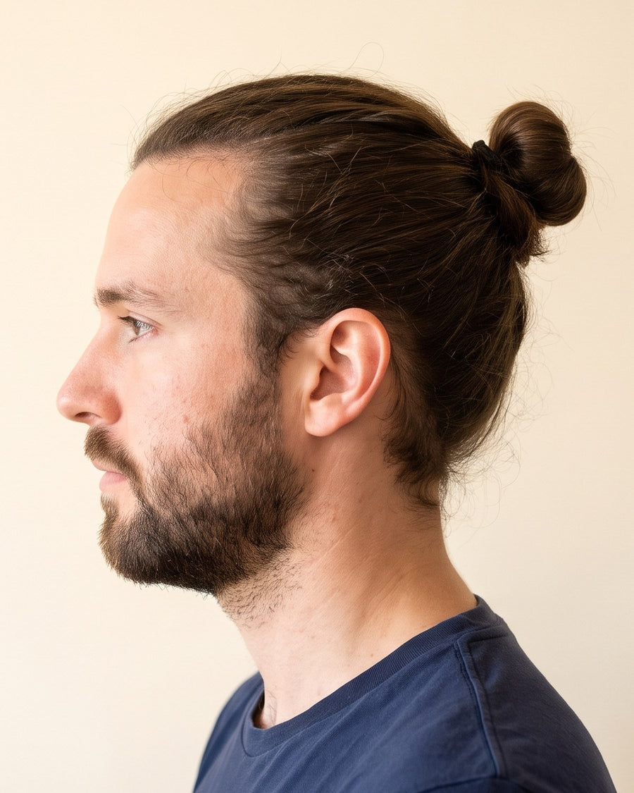 Man bun: zij