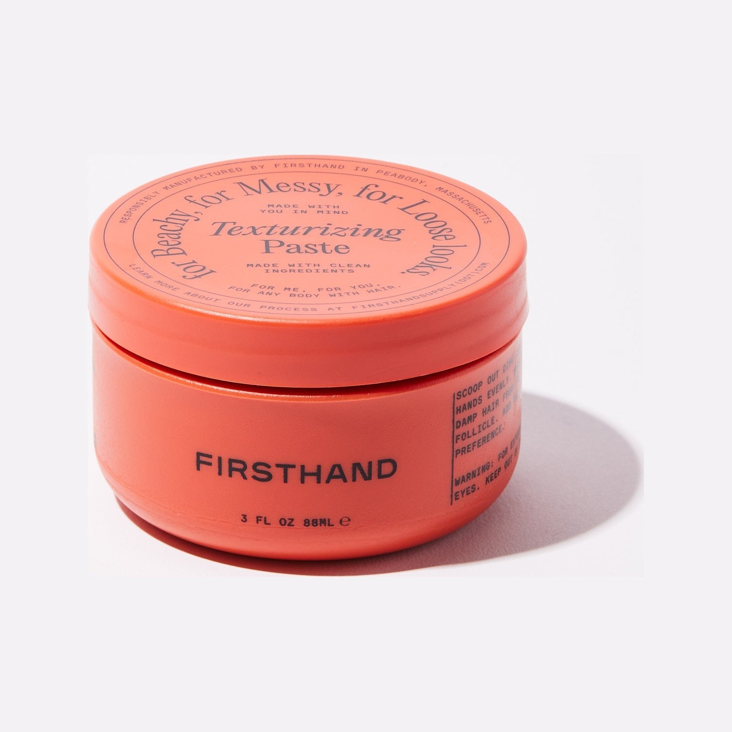 Firsthand Supply Texturizing Paste - vooraanzicht gesloten oranje pot met deksel